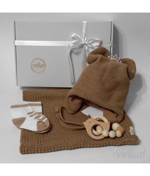 Подарочный набор из 5 предметов шапка и шарф снуд